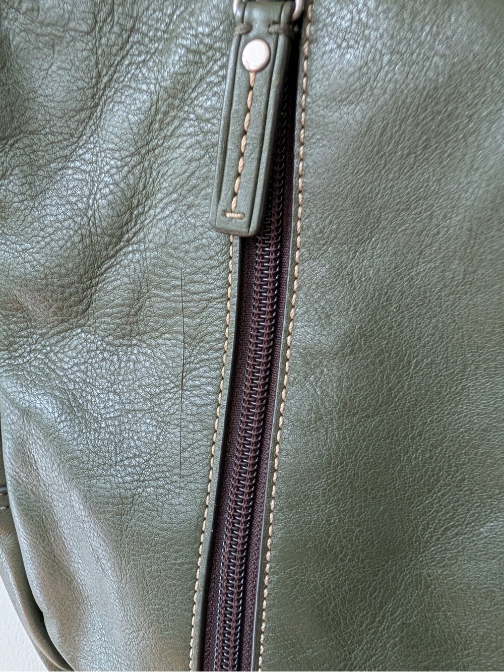Coach Olive Green Leather Sling Backpack Crossbody Chest Bag - Picture 3 of 6